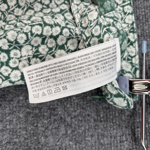 Abercrombie & Fitch Green Micro Floral Midi Skirt Ruffle Hem Side Slit Womens XS - Picture 6 of 12